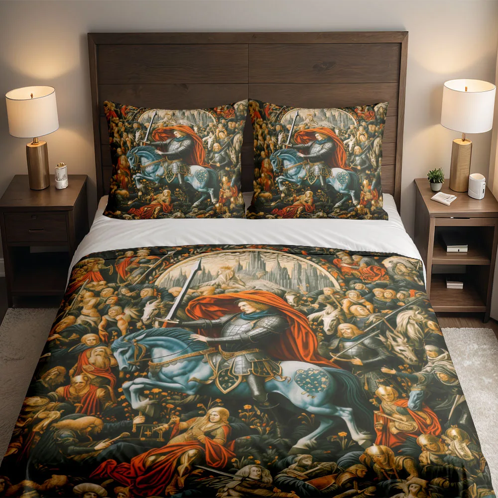 

Последний рыцарь, готическая рыцарь, комплект пододеяльников King Queen, двойной, полный, двойной, одинарный размер, пододеяльник, наволочка, комплект постельного белья