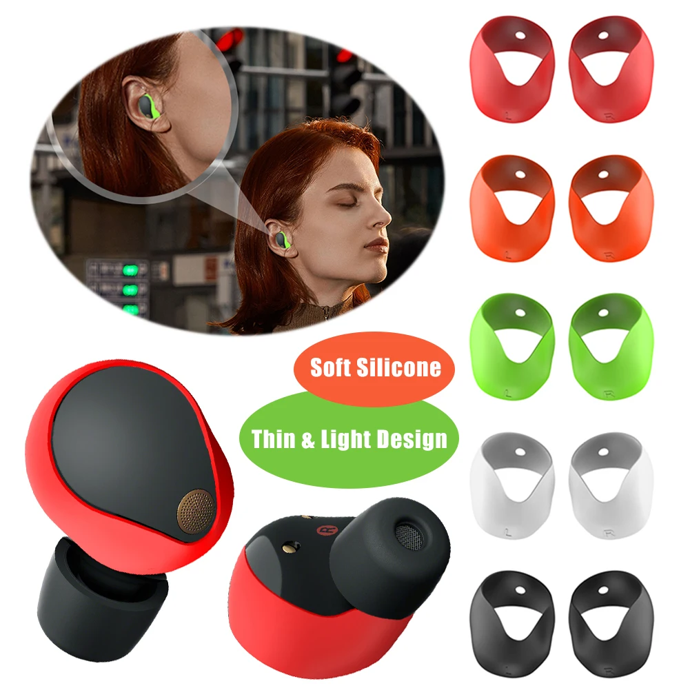 5 Pairs Silicone Ear Tips Cover Accessories Anti-Slip Protective Ear Cover 5 Color Replacement for Sony WF-1000XM5 Headphones