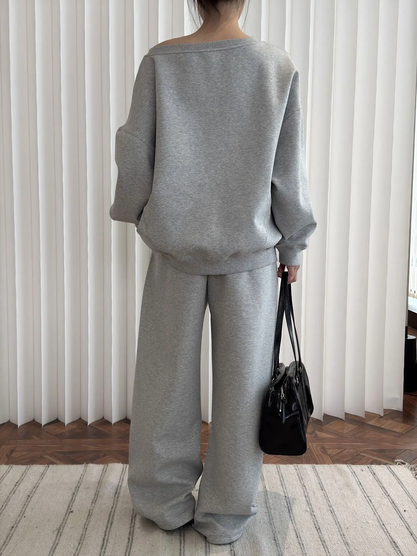 woman cozy elegant soft sweatshirt from set loveMODA without pants