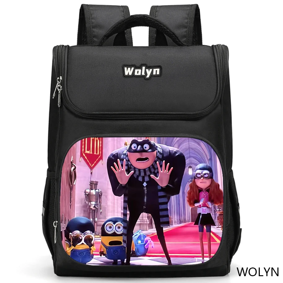 Cartoon S-Minions Prints School Backpack for Primary Grade1-4,Large Anime School Bags for Boys Girls,Durable Kids Backpack