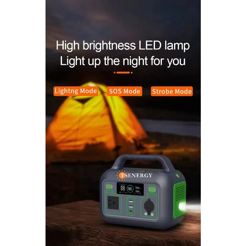 Europe Off Grid Solar Energy System Energy Storage Lithium Battery 300W 500W Solar Power Bank Portable Mini Solar Generator