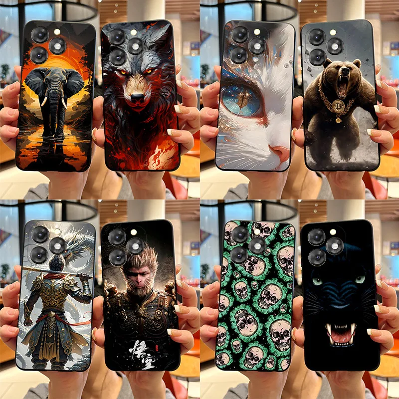 For ITEL A70 Case ITEL A50 Cover Black Myth Wukong Painted Shockproof Phone Case For Itel A70 A 70 A665L ItelA50 Soft TPU Fundas