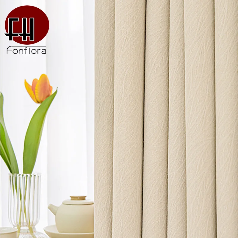 

Fonflora Luxurious Chenille Blackout Curtains for Living Room Thick Window Curtains for Bedroom Full Shading Drapes Extra Long