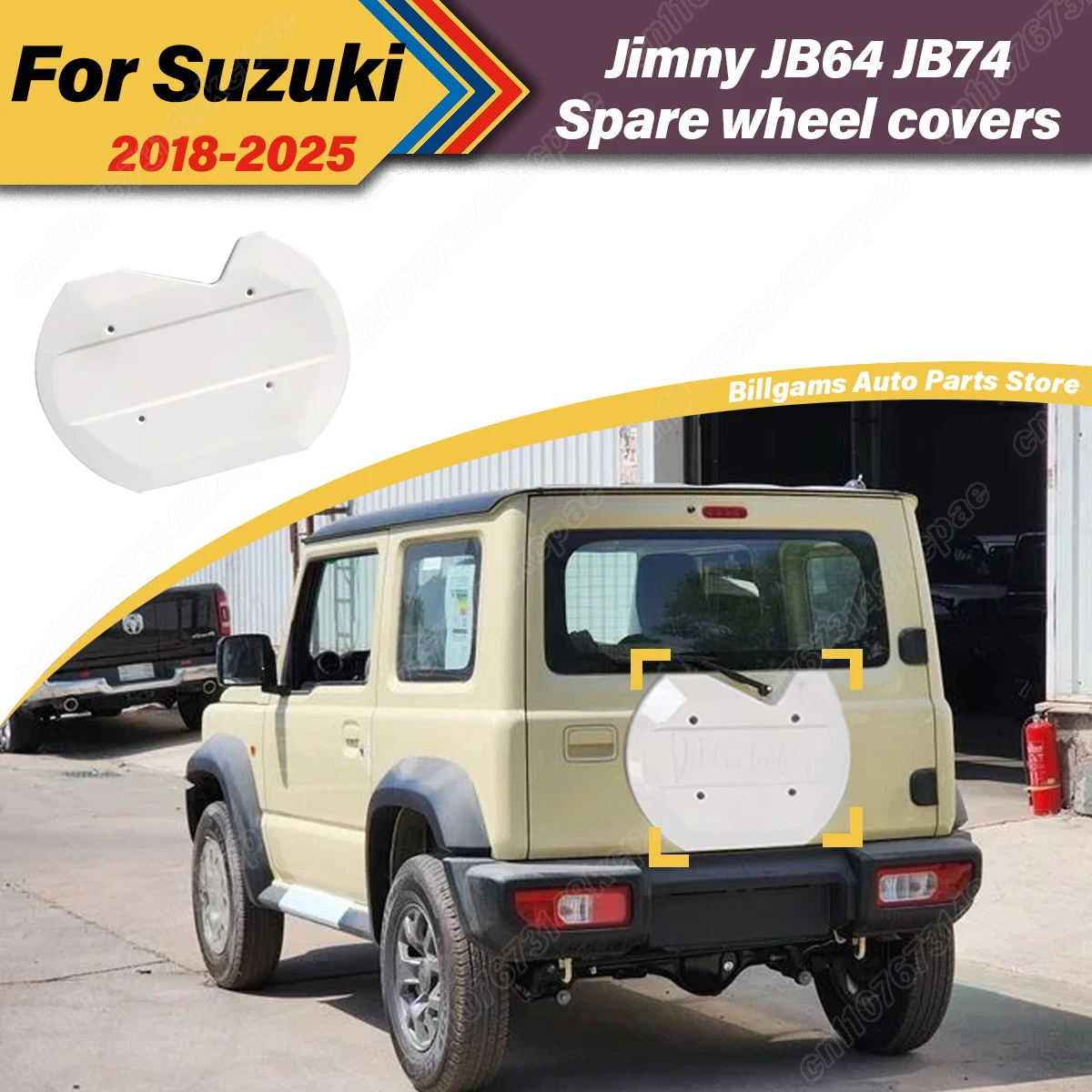 

Для Suzuki Jimny JB64 JB74 2018 2019 2020 2021 2022 2023 2024 2025 Защитная крышка запасного колеса автомобиля Комплект украшения для ескорта кузова