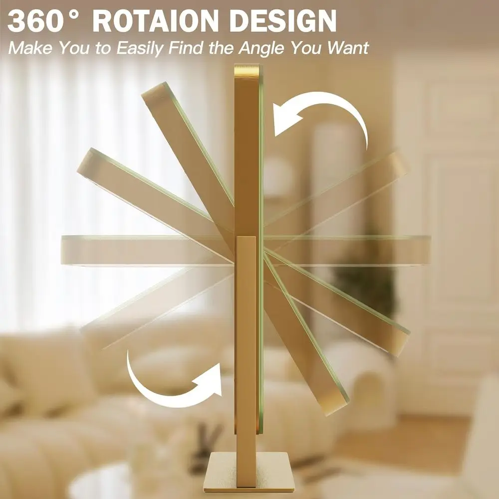 12.6x15 LED バニティミラー タッチコントロール付き、3モード調光、ゴールドメイクアップミラー