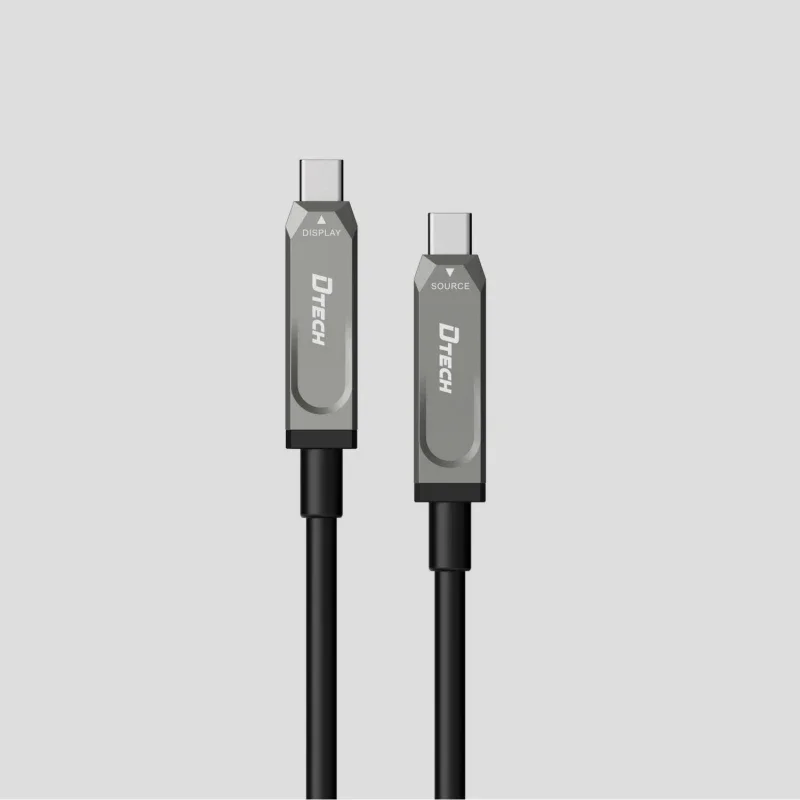 

DTECH DT-0005 Type-C to Type-C Full Functionality Optical Fiber Cable for 10Gbps Data Video Audio Synchronization 60W Charging