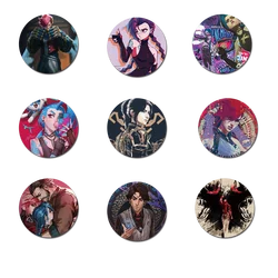 58mm Game Arcane League of Legends Pin Brooch For Clothes Hat Vi Jinx Caitlyn Ekko Viktor Brooch Fans Gifts