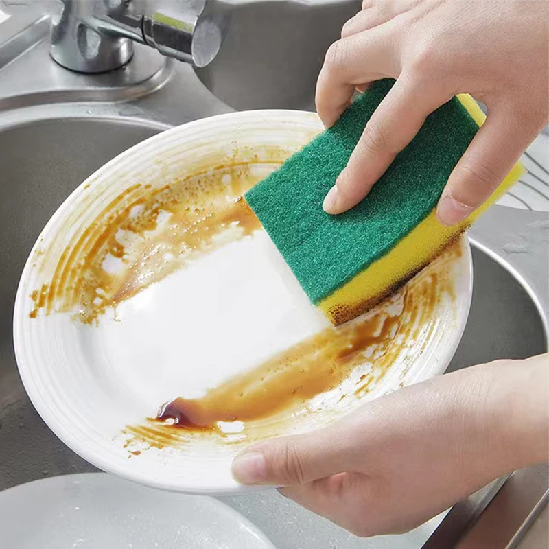 10Pcs Cleaning Cloth Spongs Household Scouring Bowl Kitchen Dish Cloth Auto Sponge Wipe Cleaning Towels Accessories