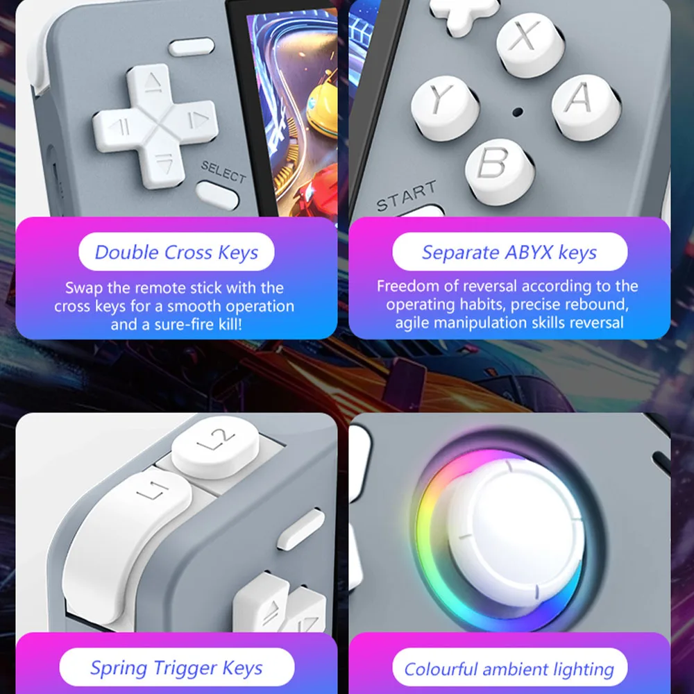 XF40H Handheld Game Console Open Source Linux System 4.0inch IPS Screen 30+Emulators Pocket Video Player Game 4000mAh