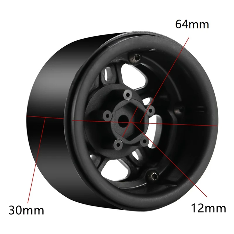 4 pezzi di plastica Beadlock 2.2 cerchioni del mozzo della ruota per 1/10 RC Crawler Car Axial SCX10 Wraith Capra RR10 Traxxas TRX4 D90