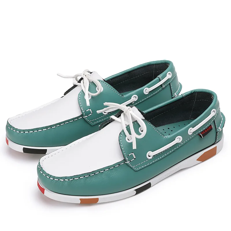 New Genuine Leather Loafers Men Moccasin Sneakers Driving Shoes Causal Men Shoes Women Footwear Docksides Classic Boat Shoes