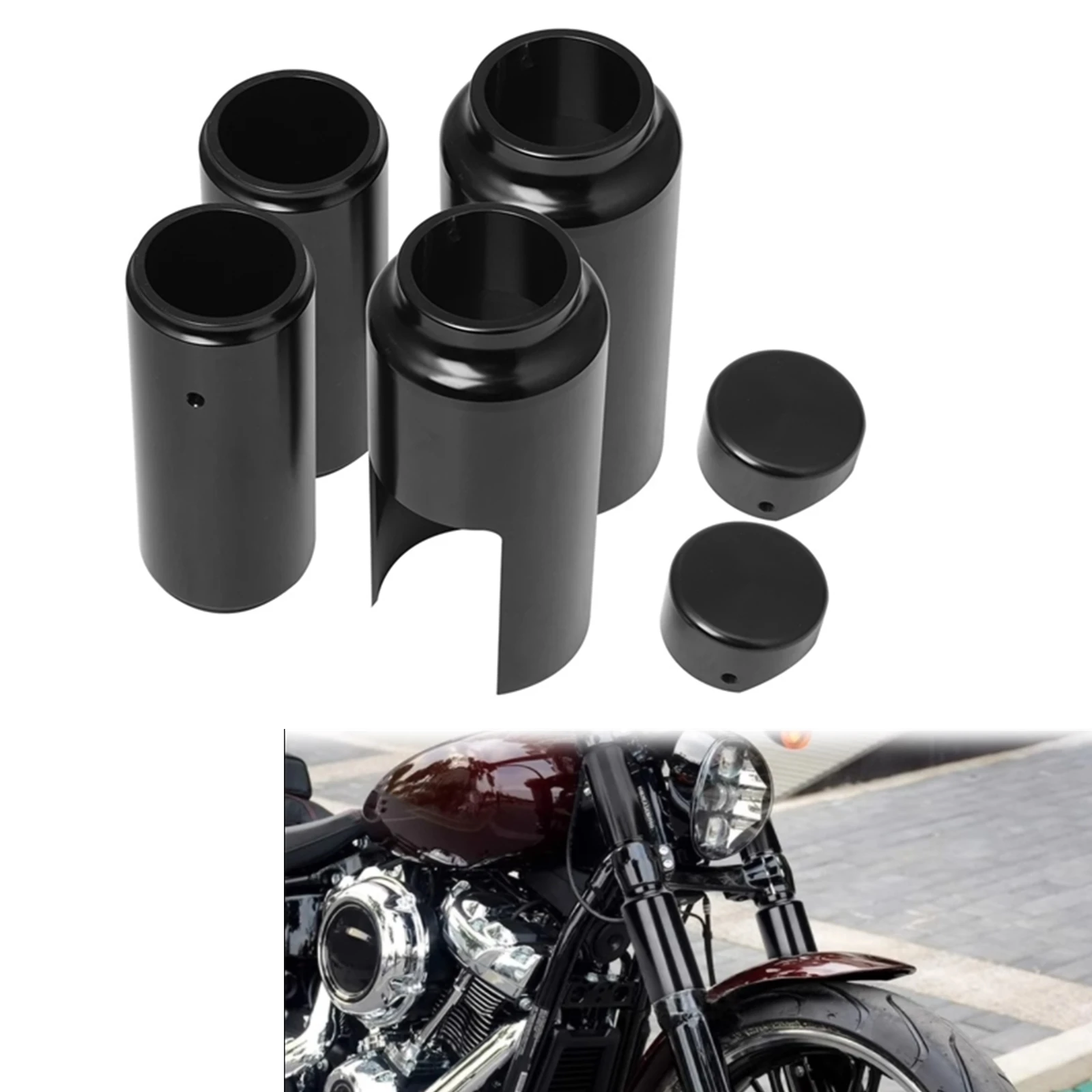 Motorcycle Front Fork Cover Boot Fork Cap Kits For Harley Street Bob Low Rider 2018 2019 2020 2021 2022