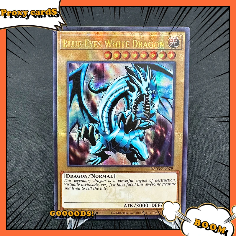 

YuGiOh FOIL Proxy Cards Entertainment Games YuGiOh Blue Eyes White Dragon Dark Magician Girl Ice Ryzeal Collection Game Cards