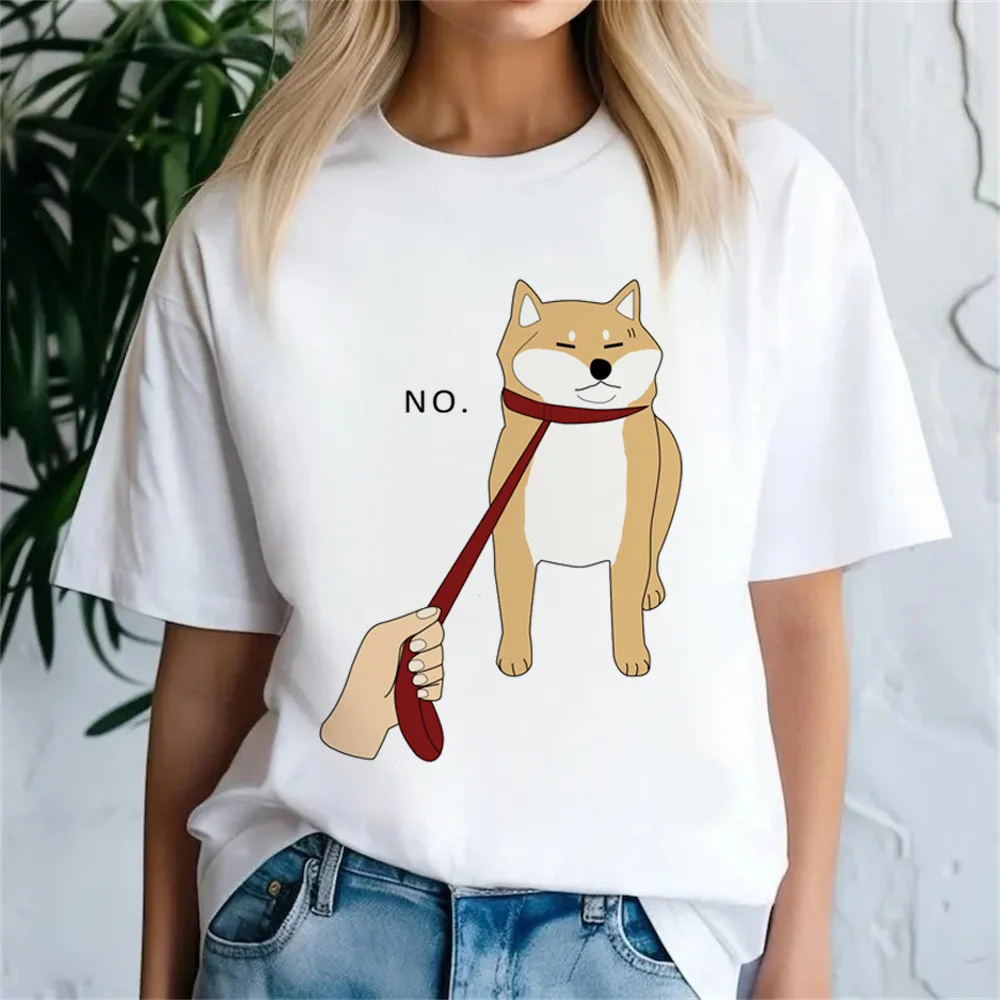 柴犬トップ tシャツガール通気性大学ヒップホップ原宿 2000 年代 tシャツ原宿 80 年代トレンディなヴィンテージ快適なグランジ
