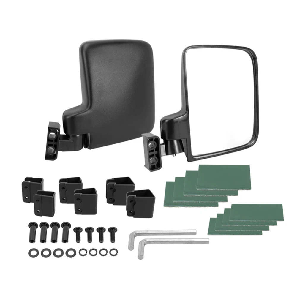 Golf Cart Mirror No Drilling Side Mirrors Universal for Yamaha for Club Car for EZGO, Folding Side Rear View Mirrors Adjustable