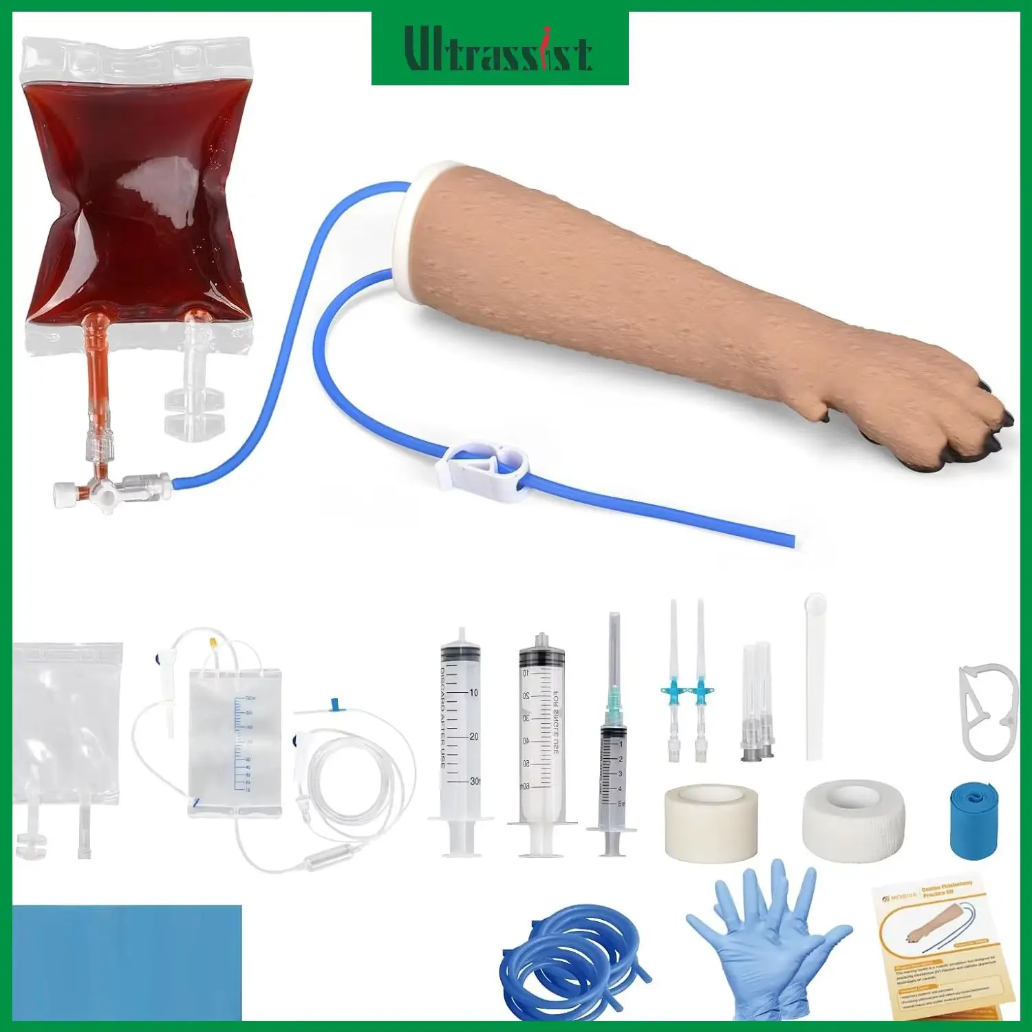 Ultrassist Dog IV Insertion Practice Front Leg Model Canine Blood Draw & Venipuncture Train Only for Vet Medical Student Educate