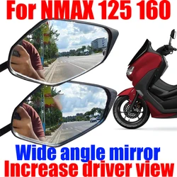 For Yamaha N-MAX NMAX 125 160 NMAX125 NMAX160 Accessories Convex Mirror Increase Rearview Mirrors Side Mirror View Vision Lens