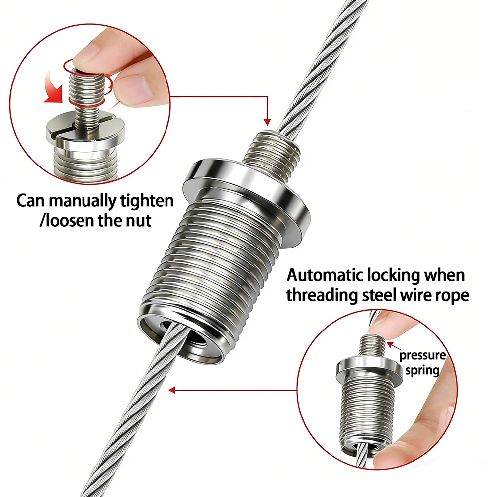 2-10PCS Adjustable Lockable Copper Pull Tab with Nut for Hanging Cable Clamp Connector Used for Hanging Lighting Accessories