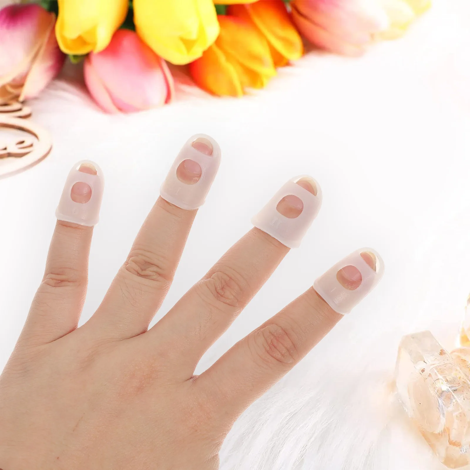 

10Pcs Non-Slip Silicone Finger Cots Breathable Elastic Finger Protector for Crafts Medical Electronics Painting Nail Art