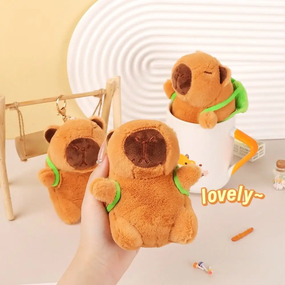 Capybara Simulation Capibara Keychain Frog backpack Simulation Capybara Plush Pendant Keyring Plush Stuffed Capybara Plush Toy