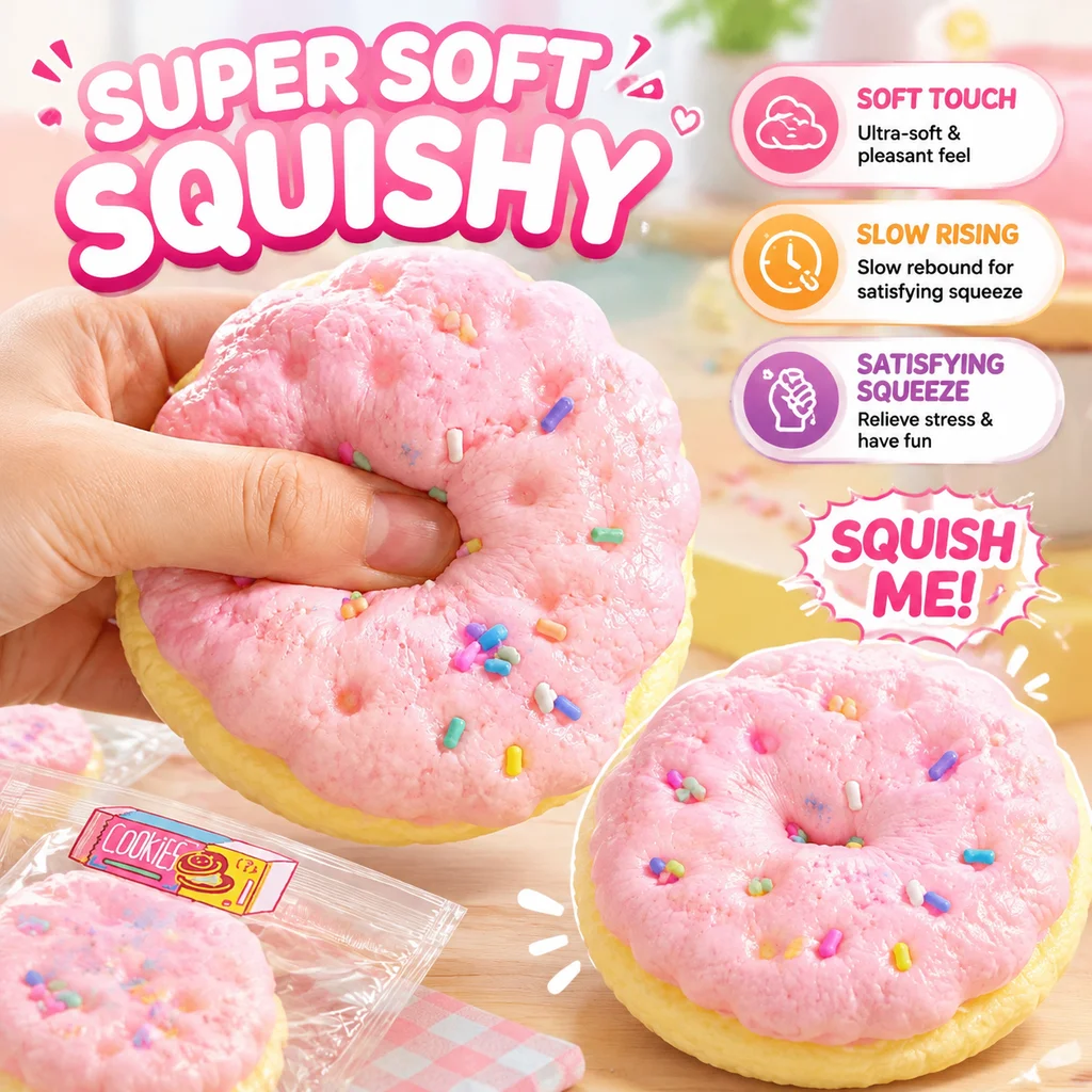 Squishy Slow Rising Soda Sandwich Cookie Food Toy Stress Relief Decompression Pinch Toy Viral Hot Cross Border Wholesale