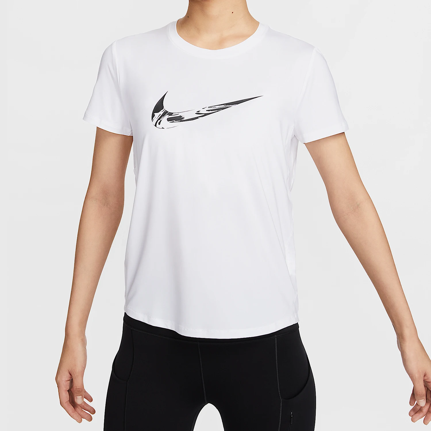 Nike Authentic Dri-FIT Women's Round Neck Knitted Breathable Casual Short Sleeve T-Shirt FV6374-100