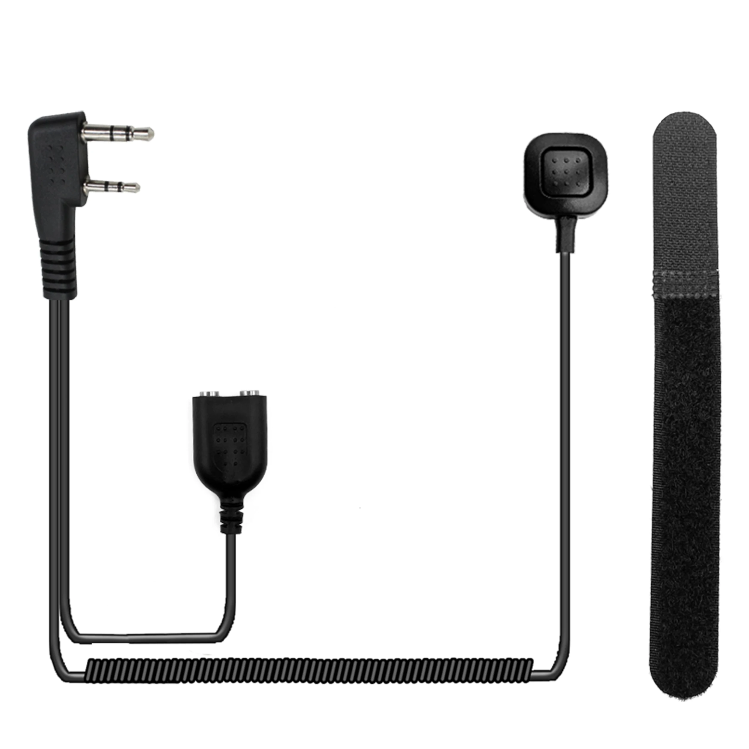 K Type 2 Pin to 2 Pin with PTT Headset Adapter RSM Adapter Cable for BAOFENG UV-5R BF888S KENWOOD QUANSHEN UV-K5 Two Way Radio