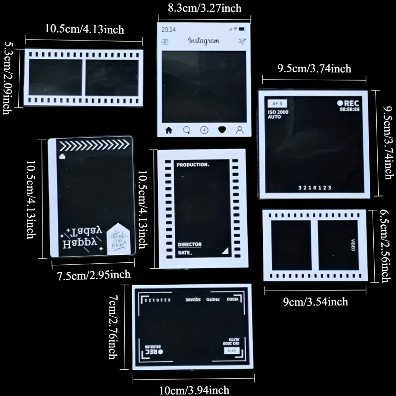 Przezroczyste naklejki samoprzylepne do rękodzieła DIY - błyszczące geometryczne wzory liści i kwiatów, naklejki do scrapbookingu, zakładki do książek