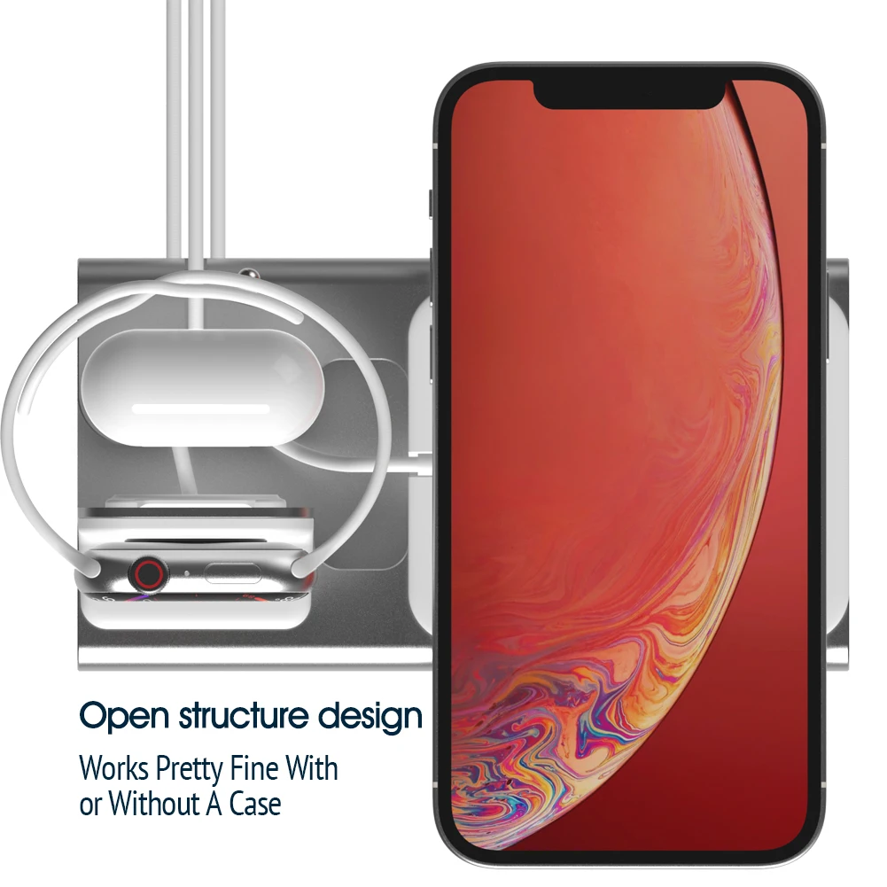 3 in 1 Aluminum Charging Stand for Apple Watch/iPhone 16/15/14/13/12,Charging Dock for iWatch Ultra/9/SE/8/7/6/5/4/3/2/1 Airpods