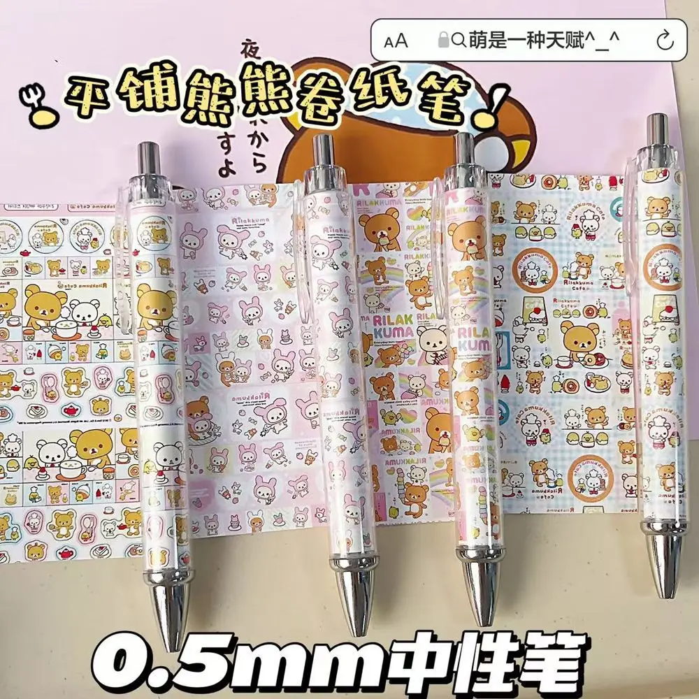 Rilakkuma Rabbit Press Gelstift, hoher Farbwert, niedlicher Ins-Style, 0,5 mm, universeller Pinselschreiber für Studenten, geschmeidiges Schreiben, langlebiger schwarzer Stift – Detail 10