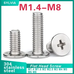 5/ 10/ 20pcs M1.4 M1.6 M2 M2.5 M3 M4 M5 M6 M8 304 Stainless Steel Cm Cross Phillips Ultra Thin Super Low Flat Head Screw Bolt