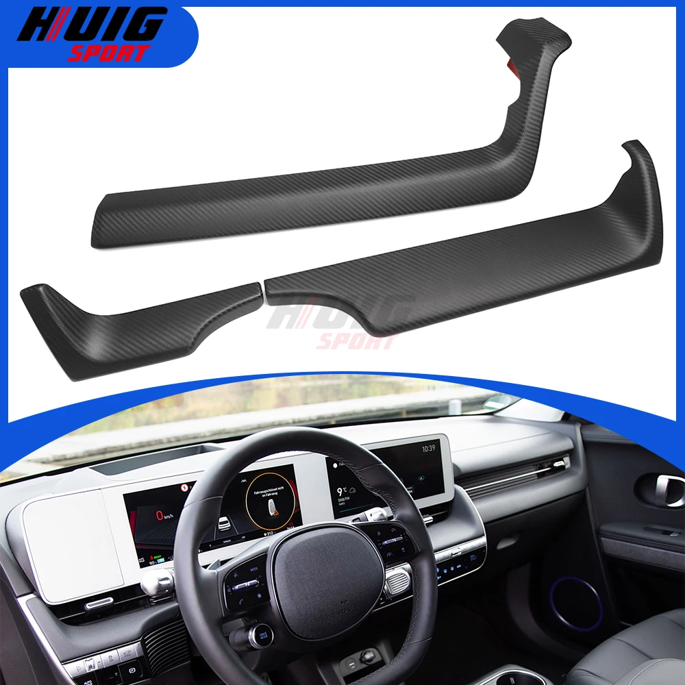 

Для Hyundai Ioniq 5 NE 5 N SE 2022-2025 LHD из углеродного волокна, салон автомобиля, центральная консоль, приборная панель, отделка пассажирской панели второго пилота
