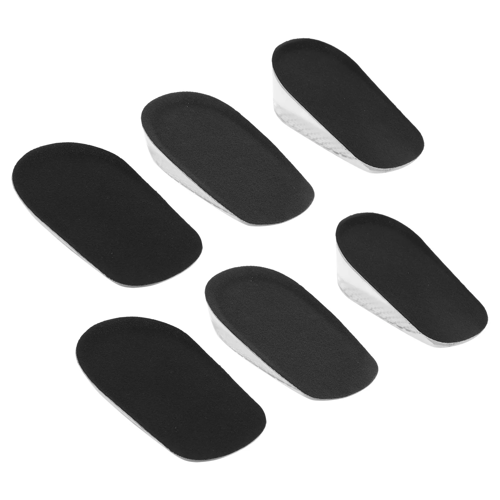3Pairs Height Increase Insole Elastic Silicone Durable Heel Lift Shock Absorption Taller Shoe Pads Increase Height Cushion