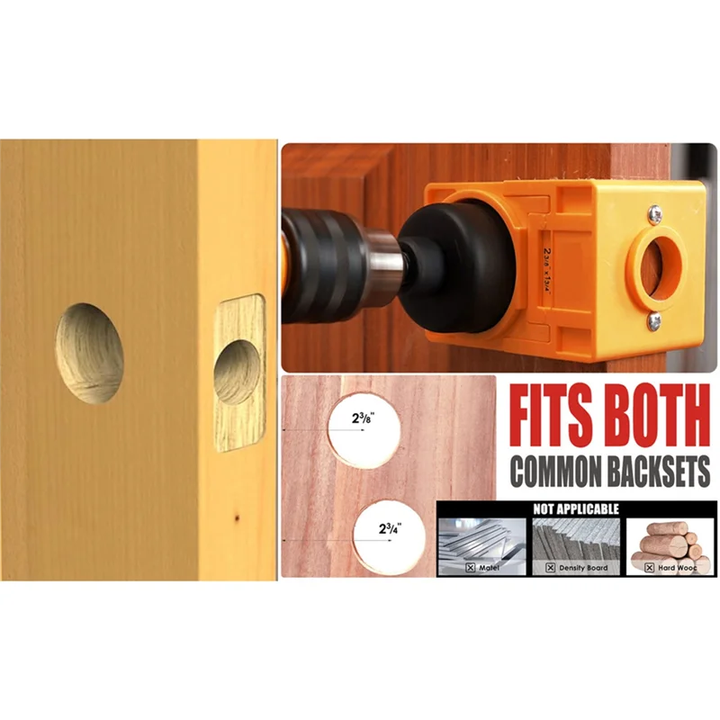 

ABJO-Door Latch Kit For 1-3/8" Or For 1-3/4" Thick Doors, Door Installation Set With Mortise Tool Lock Hole Saw