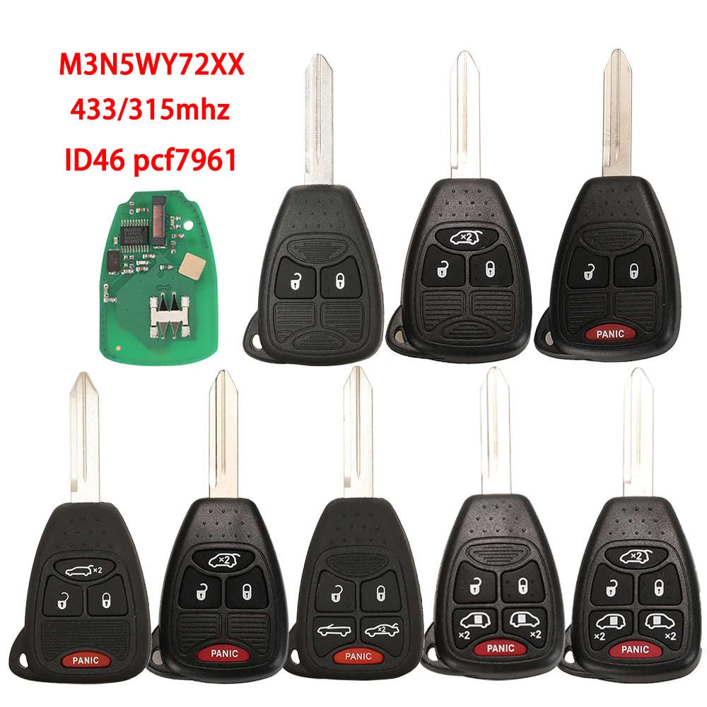 

jingyuqin pcf7961 M3N5WY72XX Remote Car Key For Dodge RAM JEEP Commander Compass Grand Cherokee Liberty Wrangler Chrysler