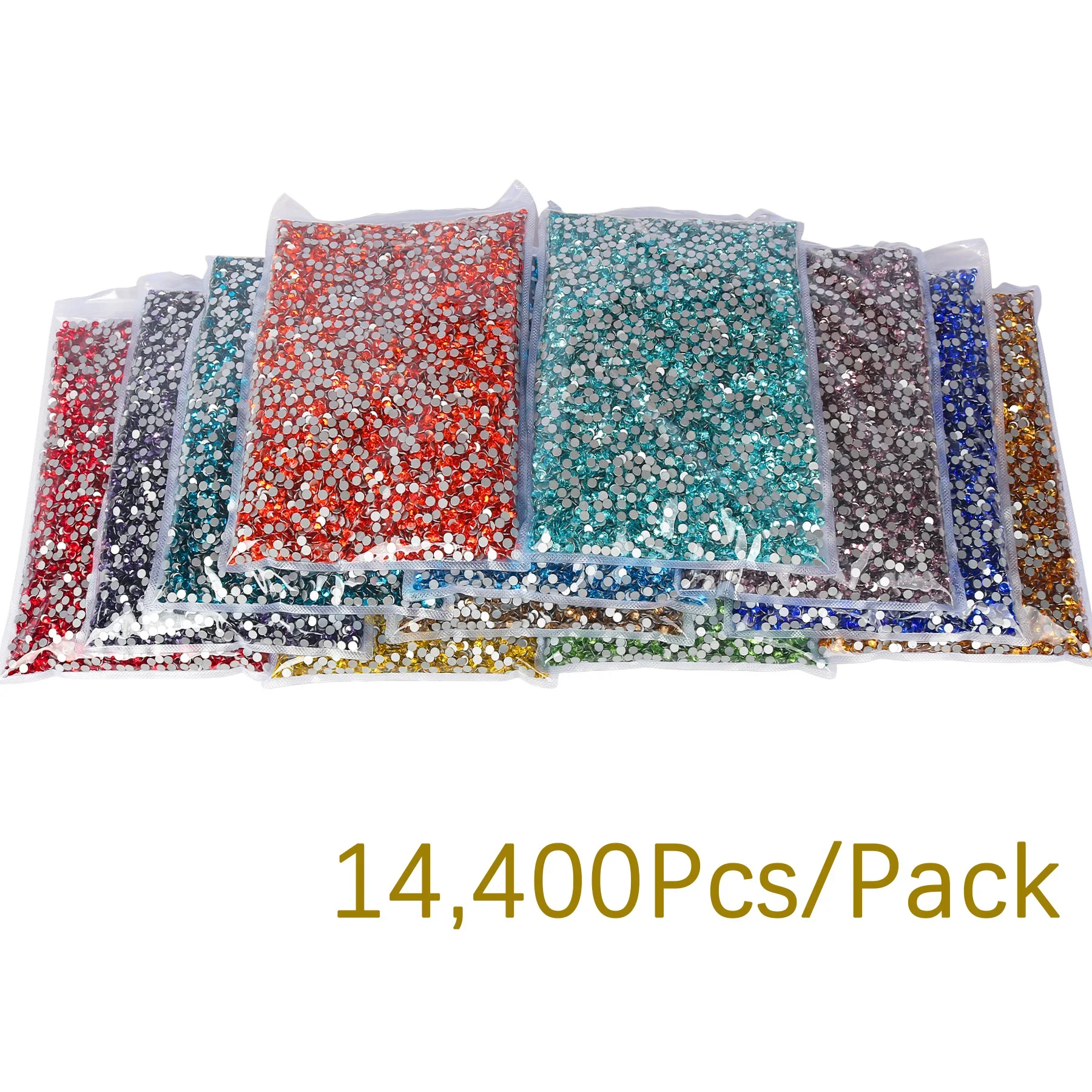 

100G Big Pack Оптовая продажа SS3-SS8 Меньший размер Nail Art Flat Back Glass Rhinestones Clear Crystal 35 цветов для Craft DIY Strass