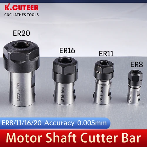 Imagen 1 del producto Varilla de extensión de eje de Motor ER8 ER11 ER16 ER20, cortador de eje de Motor, juego de herramientas de mandril de husillo, herramienta de soporte de pinza de 3mm, 4mm, 5mm, 6mm y 8mm