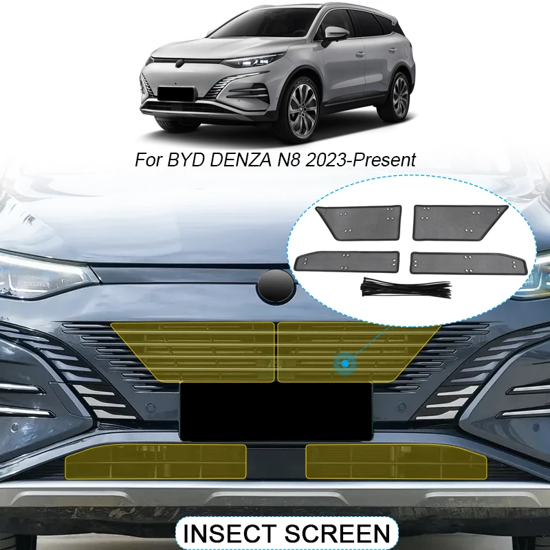 

Car Insect-proof Air Inlet Protection Cover Insert Vent Racing Grill Filter Net Auto Accessory For BYD DENZA N8 DMi EV 2023-2025