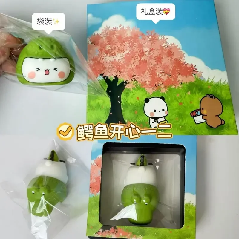 Nuevos lindos adornos de escritorio Bubu Dudu Yier Panda Bear figuras de Anime accesorios de coche decoración del hogar figuritas de dibujos animados