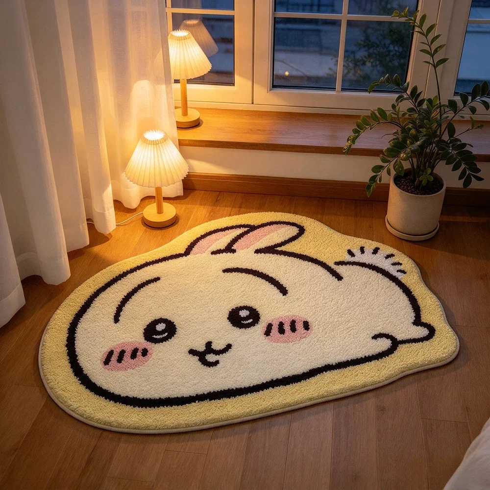 IN STOCK Chiikawa Floor Mat Anime Hachiware Usagi Cartoon Rug Bathroom Non-Slip Carpet Car Cushion Soft Living Room Decor