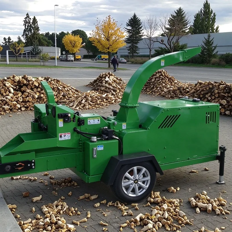 Diesel Wood Chipper Tree Branch Shredder 15HP Wood Crusher for Biomass Fuel Sawdust Making Easy Operation and Maintenance