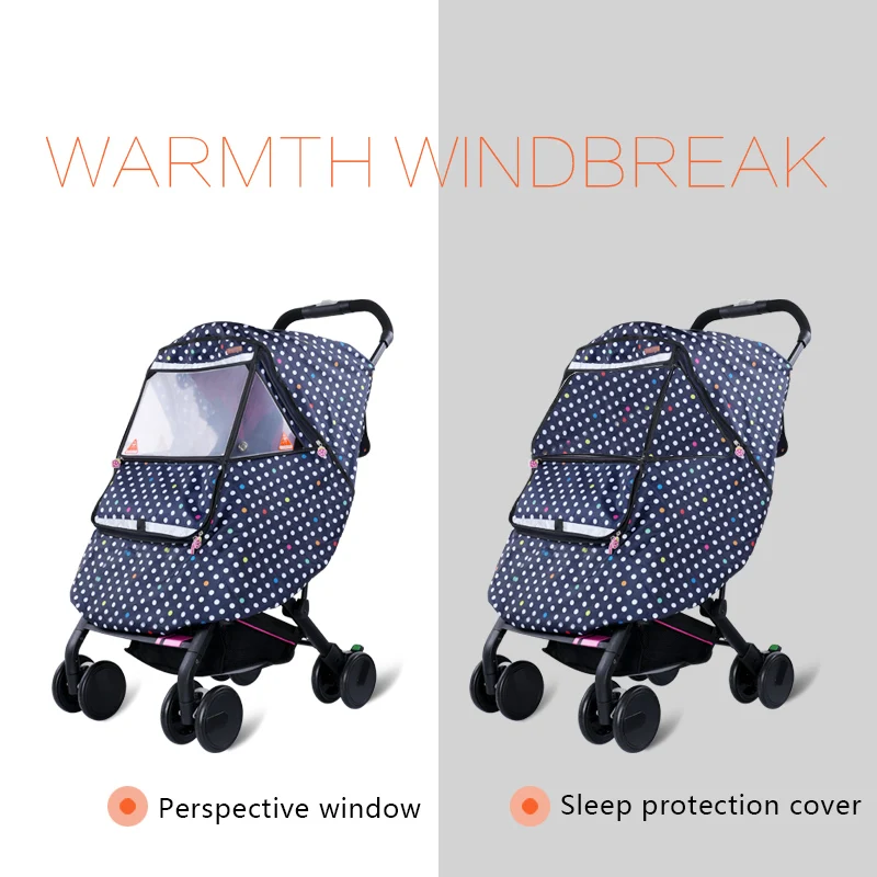 Stroller Accessories Universal Baby Stroller Rain Cover Waterproof Windproof Breathable Thickened Nylon Material