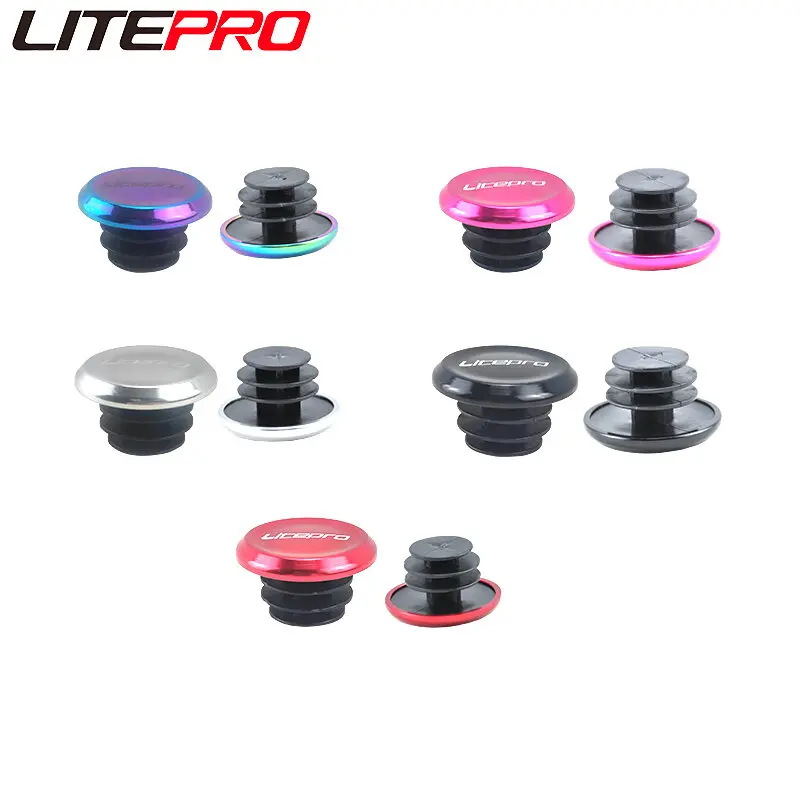Litepro MTB Road Bike Handlebar Grips Plastic Plug Ultralight Lockable Grips 22.2mm Expansion Stopper Parts For brompton Bike