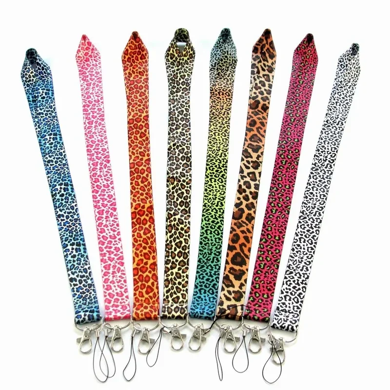 Leopard Animal Printed Key Lanyard ID Badge Card Holders Phone Neck Straps with Keyring Phone Accessories