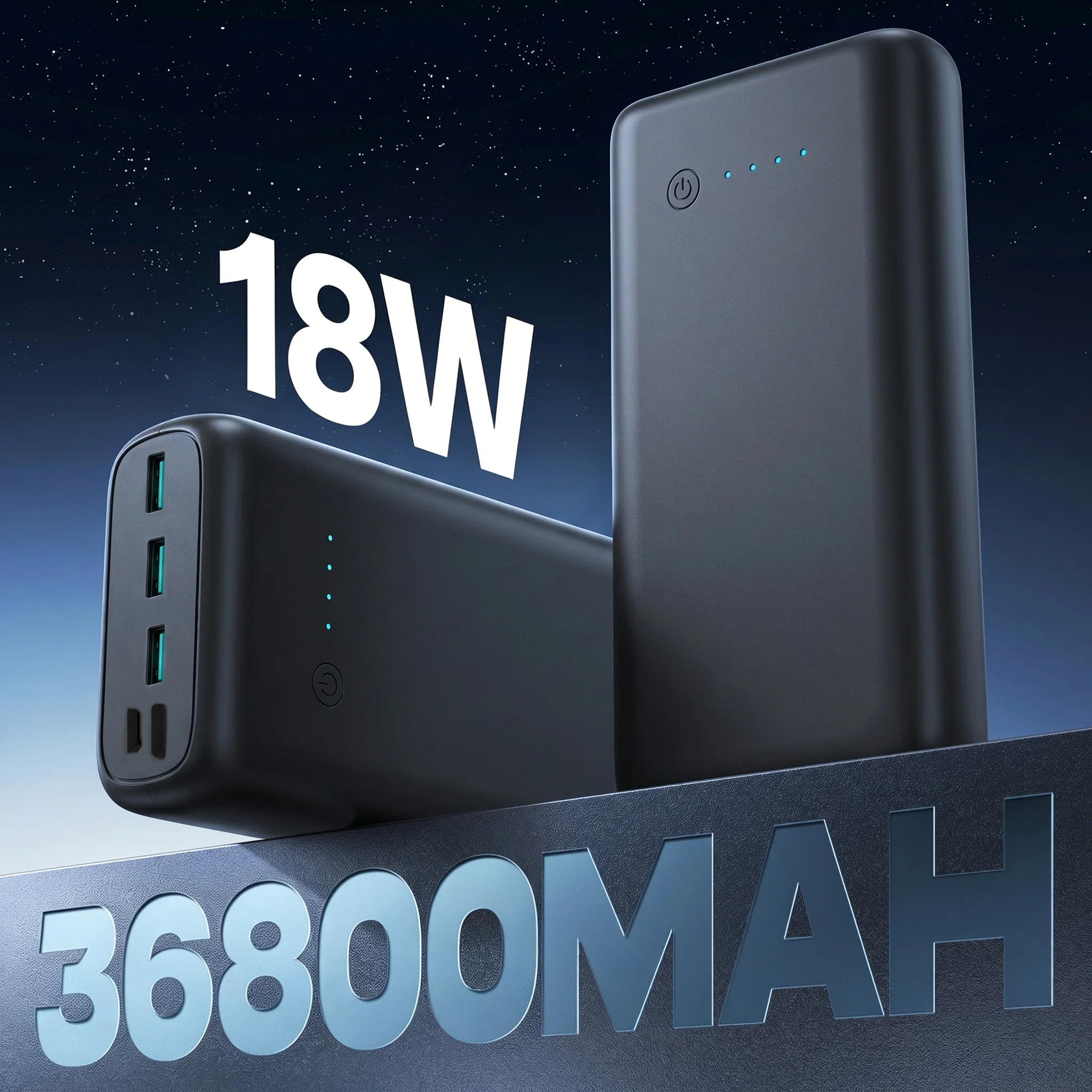 36800mAh High Capacity Power Bank 18W PD Fast Charging Portable Charger USB C 4 Outputs 2 Inputs External Battery Pack Heavy Duty Travel Power For Samsung Galaxy S26 S25 S24 Ultra Google Pixel LG iPhone 17 16 15 Pro Max Plus