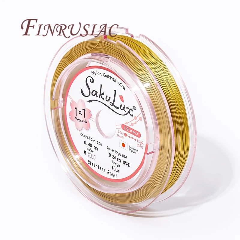 0,3-0,5mm Beständig Starke Linie Edelstahl Draht Gold Farbe Tiger Schwanz Perlen Draht Für Schmuck Machen Erkenntnisse zubehör – Detail 14