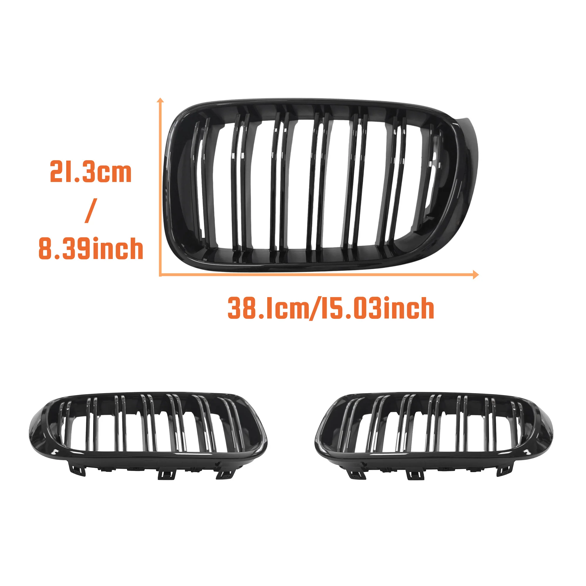 Kidney Grill For BMW X3 F25 X4 F26 SDrive20i XDrive20i XDrive28i XDrive30d XDrive35i 2014 2015 2016 2017 Dual Line Front Grille