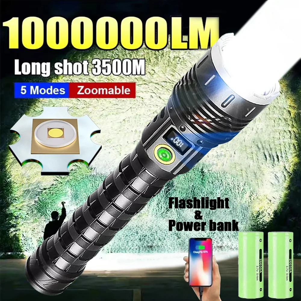 

XHP360 Most Powerful Flashlight Usb Rechargeable Flashlight Strong Light Military Tactical Lantern Camping Hunting Outdoor Torch