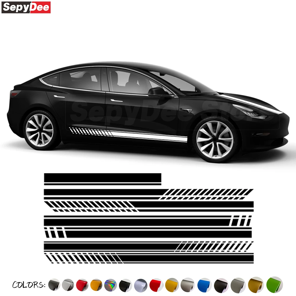 

Car Side Stripes Engine Cover Sticker for Tesla Model 3 Y X S Auto Body Door Hood Bonnet Decor Vinyl Decal Car Accessories