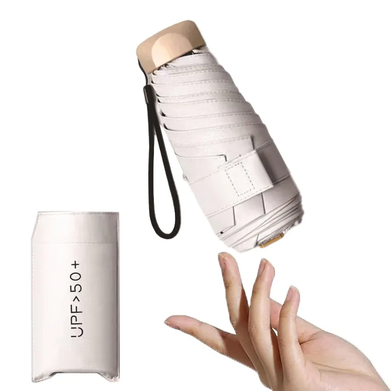 Compact 6-Rib Mini Folding Umbrella Lightweight Durable Aluminum Alloy Handle And Frame Manual Open Close Stylish Portable Rain